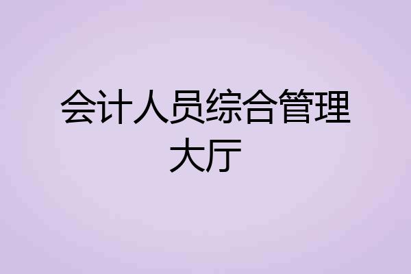 会计人员综合管理大厅