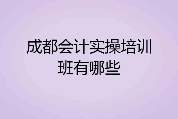成都会计实操培训班有哪些