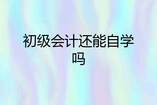 初级会计还能自学吗
