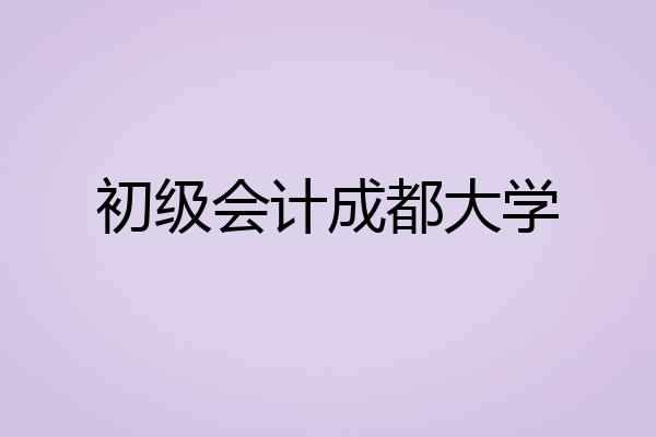 初级会计成都大学