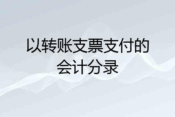 以转账支票支付的会计分录