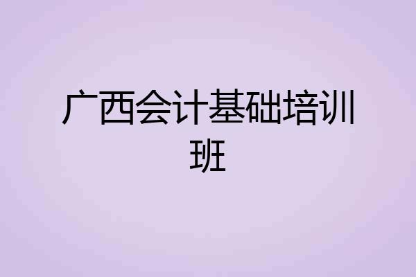 广西会计基础培训班