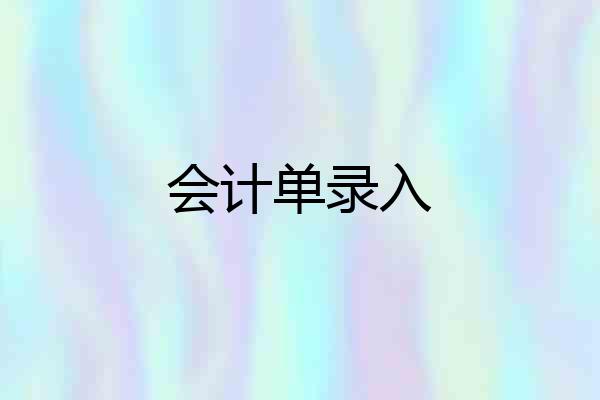 会计单录入