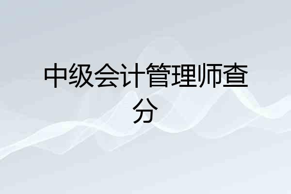 中级会计管理师查分
