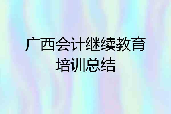 广西会计继续教育培训总结