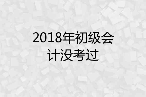 2018年初级会计没考过