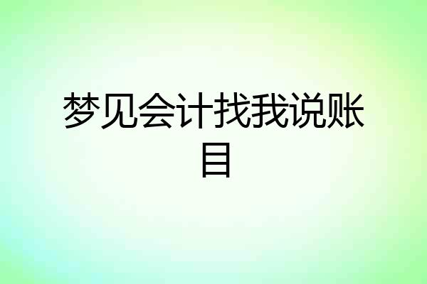 梦见会计找我说账目
