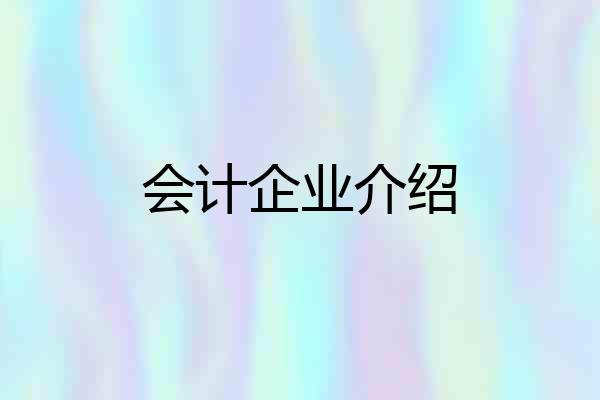 会计企业介绍