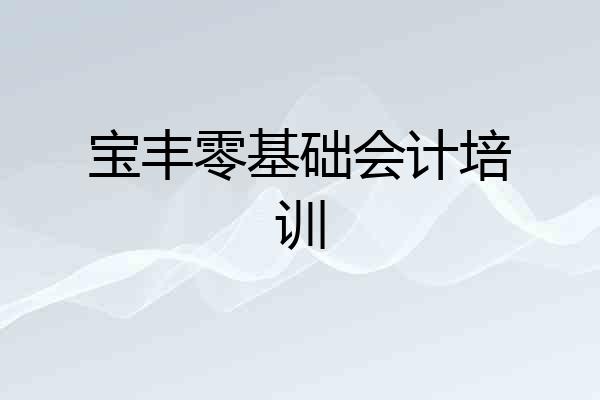 宝丰零基础会计培训