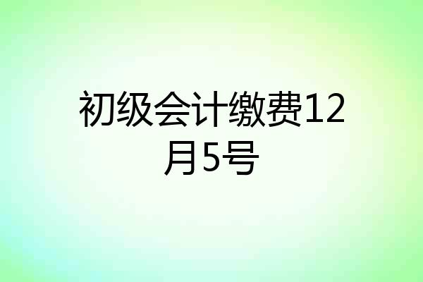初级会计缴费12月5号