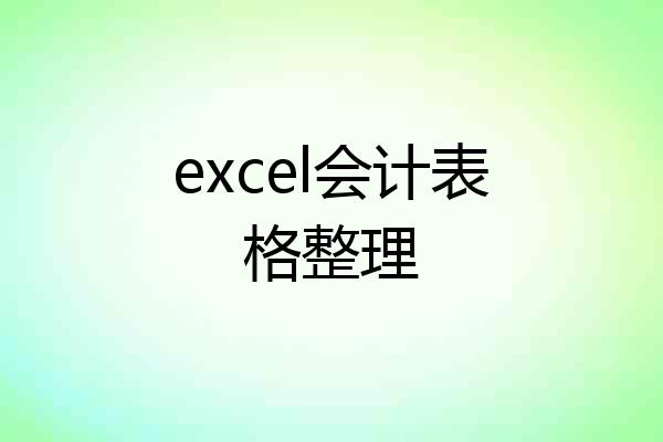 excel会计表格整理
