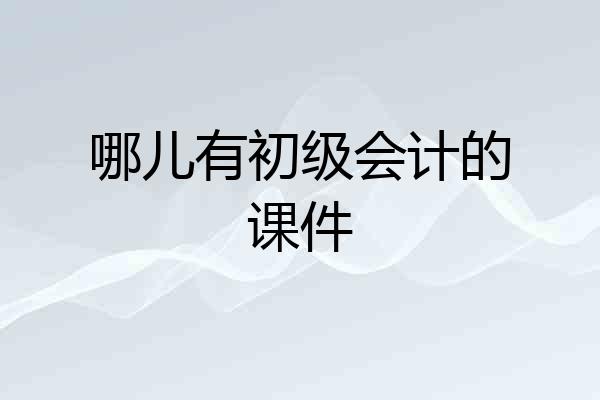 哪儿有初级会计的课件