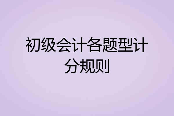 初级会计各题型计分规则