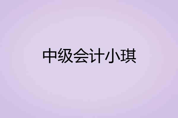 中级会计小琪