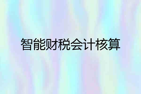 智能财税会计核算