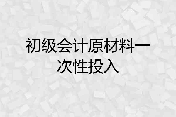 初级会计原材料一次性投入