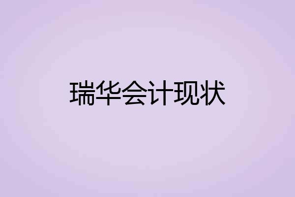 瑞华会计现状
