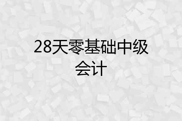 28天零基础中级会计
