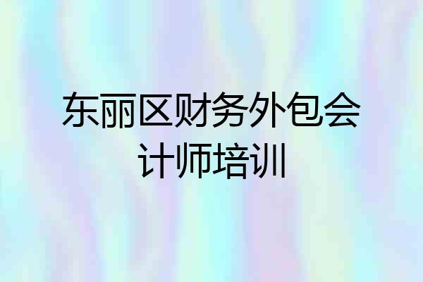 东丽区财务外包会计师培训