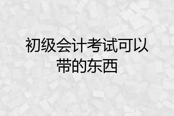初级会计考试可以带的东西