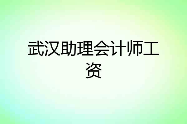 武汉助理会计师工资