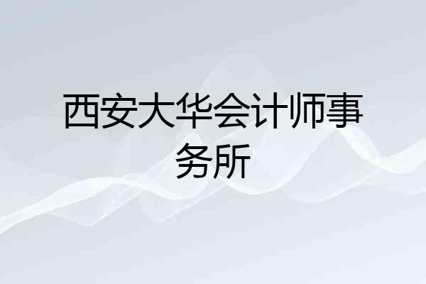 西安大华会计师事务所