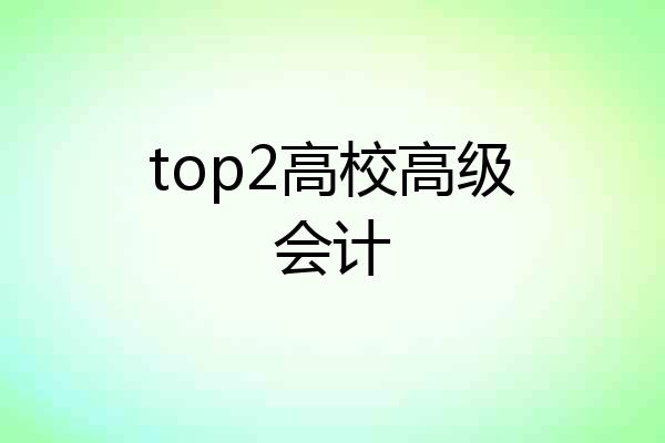 top2高校高级会计