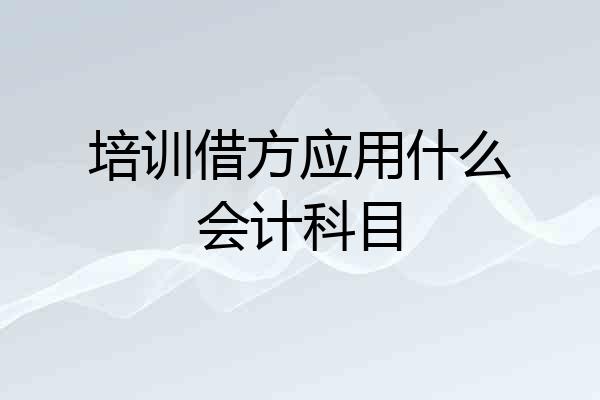 培训借方应用什么会计科目
