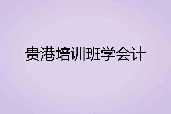 贵港培训班学会计