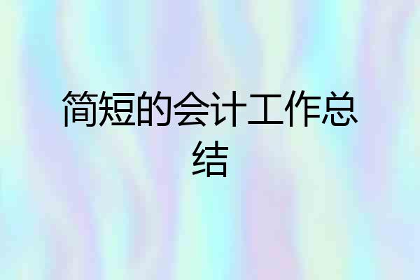 简短的会计工作总结