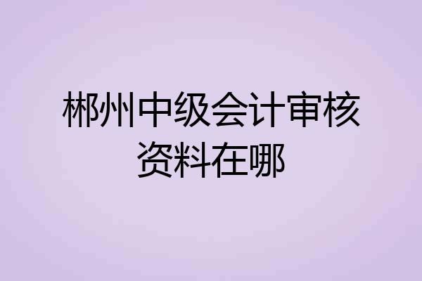 郴州中级会计审核资料在哪
