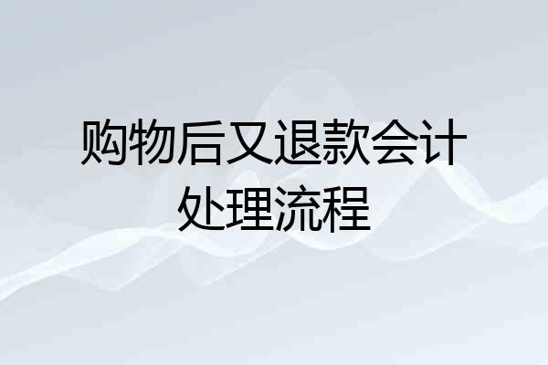 购物后又退款会计处理流程