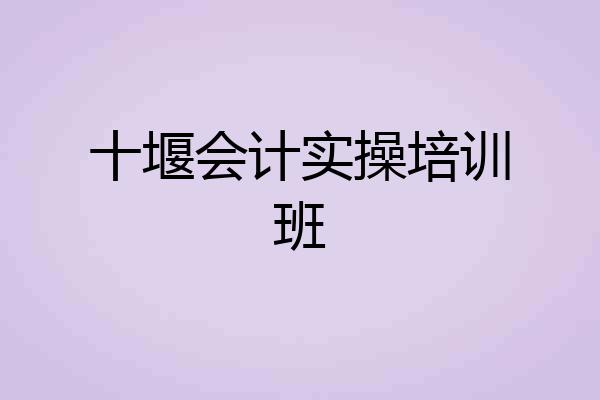 十堰会计实操培训班