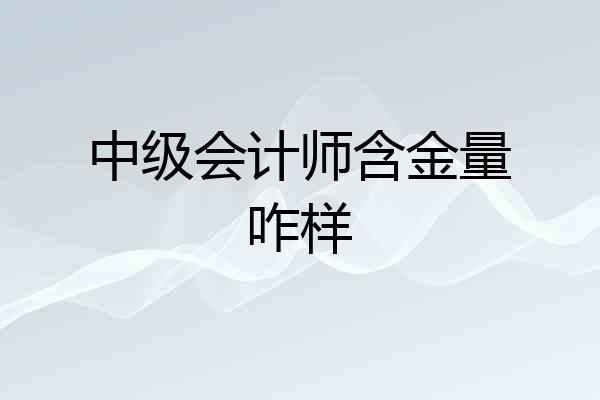 中级会计师含金量咋样
