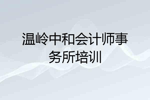温岭中和会计师事务所培训