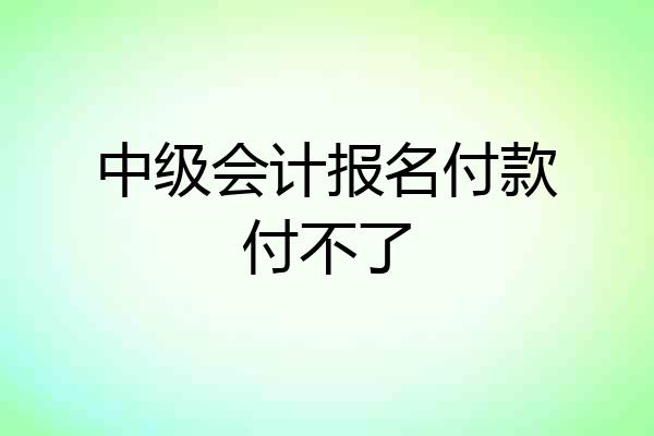 中级会计报名付款付不了