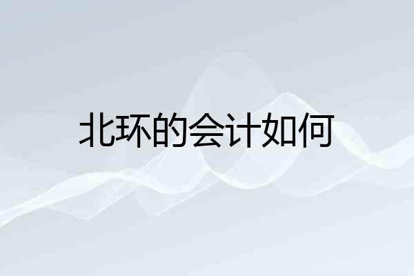 北环的会计如何