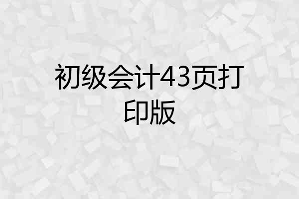 初级会计43页打印版