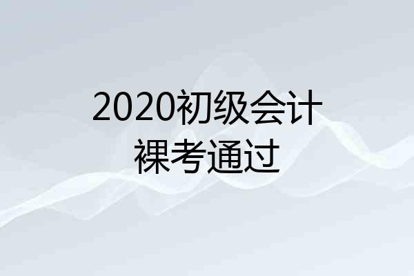 2020初级会计裸考通过