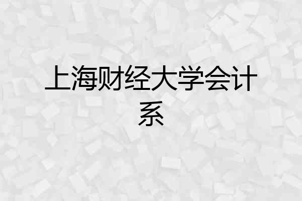 上海财经大学会计系