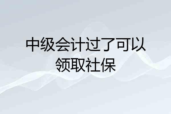 中级会计过了可以领取社保