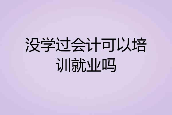 没学过会计可以培训就业吗