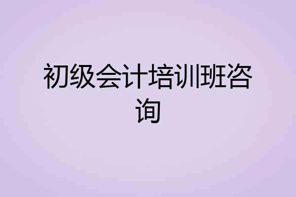 初级会计培训班咨询