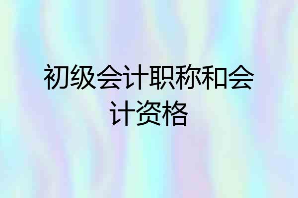 初级会计职称和会计资格