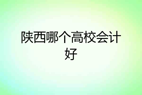 陕西哪个高校会计好