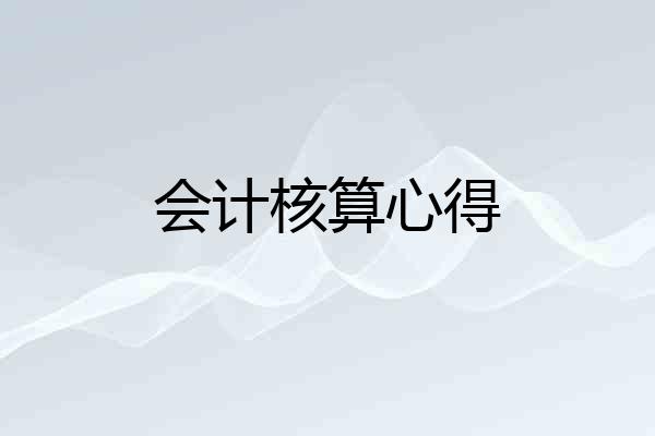 会计核算心得