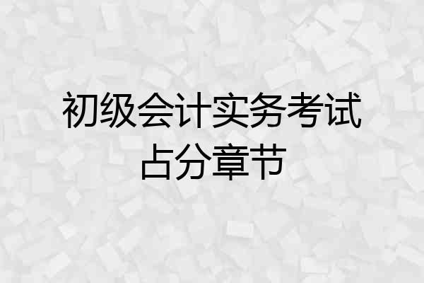 初级会计实务考试占分章节