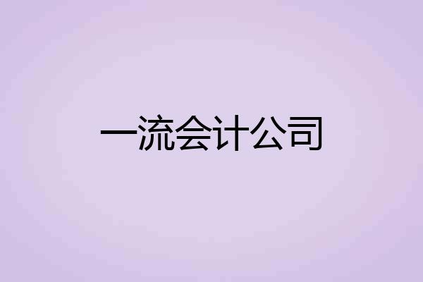 一流会计公司