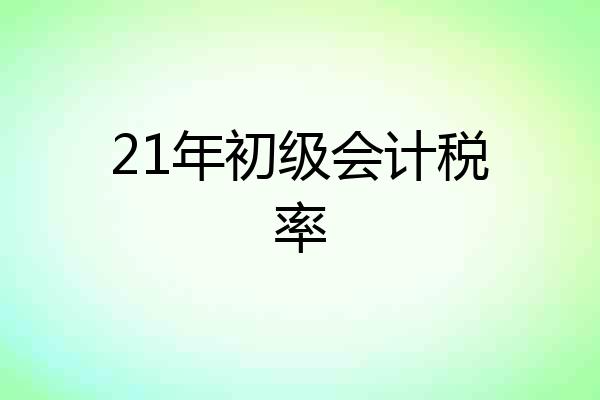21年初级会计税率