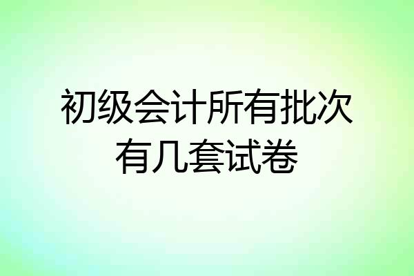 初级会计所有批次有几套试卷